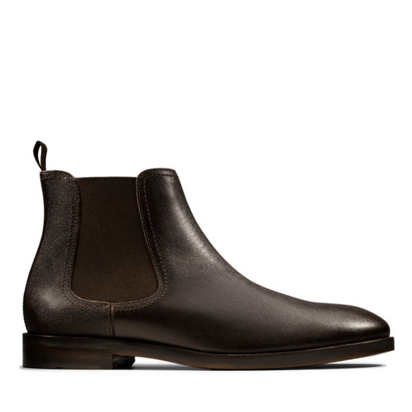 Clarks Mens Oliver Top Chelsea Boots Dark Brown | UK-6809473